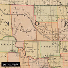 Load image into Gallery viewer, Digitally Restored and Enhanced 1892 North Dakota Map Canvas Art - Canvas Wrap Vintage Bismarck North Dakota Map Poster - Old North Dakota State Map - History Map of North Dakota Wall Art
