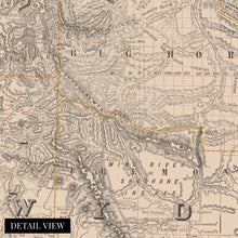Cargar imagen en el visor de la galería, Digitally Restored and Enhanced 1891 Wyoming Map Canvas Art - Canvas Wrap Vintage Wyoming Map - History Map of Wyoming Wall Art - Old Wyoming Map Poster - Historic Wyoming State Map Print

