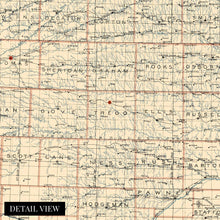 Load image into Gallery viewer, Digitally Restored and Enhanced 1898 Kansas Map Canvas Art - Canvas Wrap Vintage Kansas Poster - Old Map of Kansas Wall Art - Restored State of Kansas Map Poster - Historic Kansas Wall Map Print
