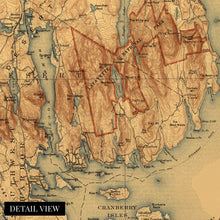 Cargar imagen en el visor de la galería, Digitally Restored and Enhanced 1922 Acadia National Park Maine Map Canvas Art - Canvas Wrap Vintage Map of Maine Wall Art - Historic Map of Acadia National Park - Restored Maine Poster
