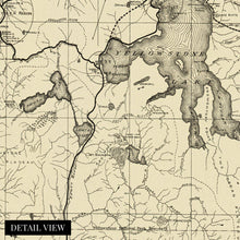Load image into Gallery viewer, Digitally Restored and Enhanced 1900 Yellowstone National Park Map Canvas Art - Canvas Wrap Vintage Wyoming Map Poster - Historic Map of Wyoming Wall Art - Restored Tourist Routes of Yellowstone Map
