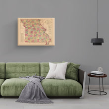 Load image into Gallery viewer, Digitally Restored and Enhanced 1861 Missouri Map Canvas Art - Canvas Wrap Vintage Missouri Map Poster - Historic MO Map - Old Missouri Wall Art - Missouri State Map - Official Wall Map of Missouri
