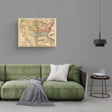 Cargar imagen en el visor de la galería, Digitally Restored and Enhanced 1861 United States Map Canvas Art - Canvas Wrap Vintage USA Map Poster - Old Map of United States Wall Art - Restored Military Map of United States &amp; Territories
