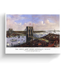 Cargar imagen en el visor de la galería, Digitally Restored and Enhanced 1885 New York Brooklyn Map - Canvas Wrap Vintage New York City - Old Brooklyn Bridge Map- Great East River Suspension Bridge New York &amp; Brooklyn Wall Art Poster

