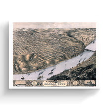 Load image into Gallery viewer, Digitally Restored and Enhanced 1869 Kansas City Map Canvas Art - Canvas Wrap Vintage Kansas City MO Map Poster - History Map of Kansas City Missouri
