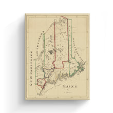 Load image into Gallery viewer, Digitally Restored and Enhanced 1820 Maine Map Canvas Art - Canvas Wrap Vintage Maine Wall Art - Historic Map of Maine Poster - Old Map of the State of Maine Poster - Restored ME Map Print
