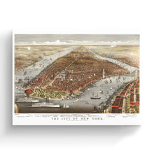 Load image into Gallery viewer, Digitally Restored and Enhanced 1876 Map of New York Canvas - Canvas Wrap Vintage New York Map Art - Old Wall Map of New York City Poster - Historic New York Wall Art - Restored New York City Map

