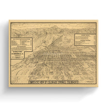 Load image into Gallery viewer, Digitally Restored and Enhanced 1909 Colorado Map Canvas Art - Canvas Wrap Vintage Colorado Map Poster - Old Map of Colorado Springs - Colorado Wall Art - Bird&#39;s Eye View Map of Colorado Springs CO
