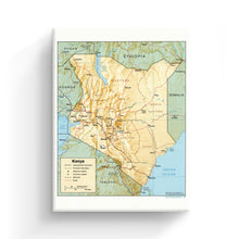 Load image into Gallery viewer, Digitally Restored and Enhanced 1988 Kenya Map Canvas Art - Canvas Wrap Vintage Map of Kenya Wall Art - Historic Kenya Poster - Old Kenya Wall Map - Restored Map of the Country of Kenya
