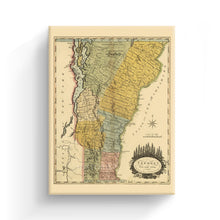 Load image into Gallery viewer, Digitally Restored and Enhanced 1814 Vermont Map Canvas Art - Canvas Wrap Vintage Vermont Wall Art - Old Vermont Map Poster - Vermont State Map History - Map of Vermont Poster from Actual Survey
