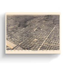 Cargar imagen en el visor de la galería, Digitally Restored and Enhanced 1887 Austin Texas Map Canvas Art - Canvas Wrap Vintage Austin TX Map Print - Old City of Austin Texas Wall Art - Bird&#39;s Eye View History Map of Austin Texas Poster
