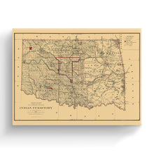 Load image into Gallery viewer, Digitally Restored and Enhanced 1887 Indian Territory Map Canvas Art - Canvas Wrap Vintage Oklahoma Map Poster - Old Map of Oklahoma Wall Art - Indian Territory Map Compiled From The Official Records
