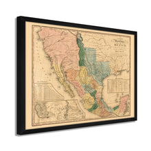 Cargar imagen en el visor de la galería, Digitally Restored and Enhanced 1846 Mexico Map Poster - Framed Vintage Mexico Wall Art - History Map of Mexico States - Old Map of Mexico Poster - Map of the United States of Mexico
