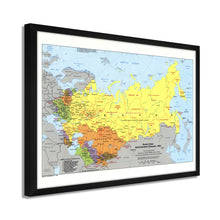 Load image into Gallery viewer, Digitally Restored and Enhanced 1983 Soviet Union Map - Framed Vintage Soviet Union Wall Art - Old Map of USSR Poster - Soviet Union History Map - Historic Soviet Union Poster
