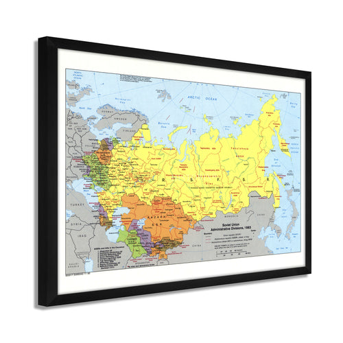 Digitally Restored and Enhanced 1983 Soviet Union Map - Framed Vintage Soviet Union Wall Art - Old Map of USSR Poster - Soviet Union History Map - Historic Soviet Union Poster