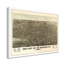Load image into Gallery viewer, Digitally Restored and Enhanced 1880 Buffalo New York Map - Framed Vintage City of Buffalo Wall Art - History Map of Buffalo NY - Bird&#39;s Eye View of  Buffalo New York Poster
