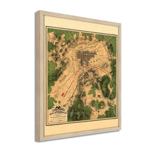 Load image into Gallery viewer, Digitally Restored and Enhanced 1863 Gettysburg Map Poster - Framed Vintage Gettysburg Battlefield Map Wall Art - History Map of The Battle of Gettysburg Pennsylvania
