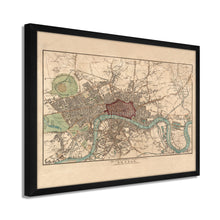 Load image into Gallery viewer, Digitally Restored and Enhanced 1815 London England Map Poster - Framed Vintage London Wall Art - Old City of London Map Print - History Map of London England Wall Art
