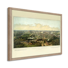 Load image into Gallery viewer, Digitally Restored and Enhanced 1867 Columbus Ohio Map - Framed Vintage Columbus Map Print - History Map of Columbus Ohio Wall Art - View of Columbus OH Map from Capitol University

