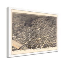 Load image into Gallery viewer, Digitally Restored and Enhanced 1887 Map of Austin Texas Poster - Framed Vintage Austin Texas Wall Art - Old City of Austin Texas Map - Bird&#39;s Eye View of Austin TX Map History
