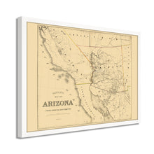 Load image into Gallery viewer, Digitally Restored and Enhanced 1865 Arizona Map Poster - Framed Vintage Arizona Map - History Map of Arizona - Old Arizona Wall Art
