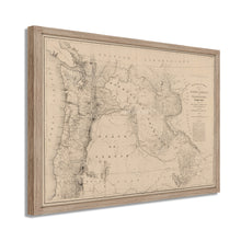 Cargar imagen en el visor de la galería, Mapa del estado de Oregón y Washington de 1859 - Mapa de Oregón vintage enmarcado - Mapa restaurado del arte de la pared del estado de Oregón y el territorio de Washington Póster 
