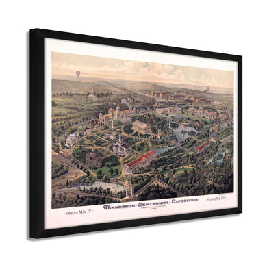 Digitally Restored and Enhanced 1897 Map of Nashville TN - Framed Vintage Nashville Map Poster - Old Nashville Wall Art - Centennial Exposition History Map of Nashville Tennessee