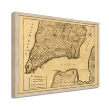 Cargar imagen en el visor de la galería, Digitally Restored and Enhanced 1776 New York City Map Print - Framed Vintage New York Map - Old Wall Map of New York City - Plan of the City and Environs of New York Wall Art Poster
