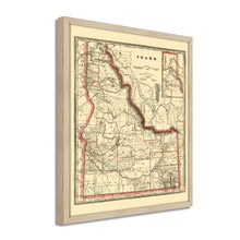 Cargar imagen en el visor de la galería, Digitally Restored and Enhanced 1896 Idaho Map Poster - Framed Vintage Idaho Wall Art - Old Idaho State Map - Historic Idaho Wall Map - Township &amp; Railroad Map of Idaho Poster
