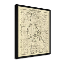 Load image into Gallery viewer, Digitally Restored and Enhanced 1900 Yellowstone National Park Map - Framed Vintage Wyoming Map Poster - Old Wyoming Wall Art - Tourist Routes Map of Yellowstone National Park
