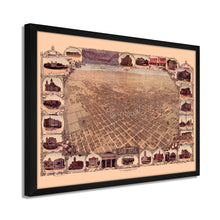 Cargar imagen en el visor de la galería, Digitally Restored and Enhanced 1901 San Jose California Map - Framed Vintage San Jose Wall Art - Old San Jose Poster - History Map of San Jose CA - Bird&#39;s Eye View of San Jose CA Map
