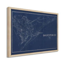 Load image into Gallery viewer, Digitally Restored and Enhanced 1935 Map of Galveston Texas - Framed Vintage Poster Map of Texas - Old Galveston County Texas Map - Restored Historic Galveston Wall Art Blueprint
