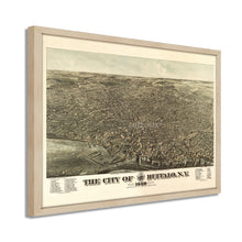 Cargar imagen en el visor de la galería, Digitally Restored and Enhanced 1880 Buffalo New York Map - Framed Vintage City of Buffalo Wall Art - History Map of Buffalo NY - Bird&#39;s Eye View of  Buffalo New York Poster
