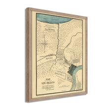 Load image into Gallery viewer, Digitally Restored and Enhanced 1875 Map of New Orleans Poster - Framed Vintage Map of New Orleans - Old New Orleans Wall Art -  Restored Plan of The City of New Orleans Map
