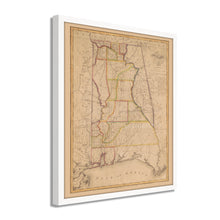 Load image into Gallery viewer, Digitally Restored and Enhanced 1819 Alabama Map - Framed Vintage Alabama Map - History Map of Alabama Poster - Old Alabama Wall Art
