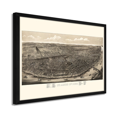 Digitally Restored and Enhanced 1895 Saint Louis Missouri Map - Framed Vintage St Louis Wall Art - History Map of St Louis MO Poster