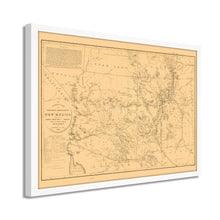 Load image into Gallery viewer, Digitally Restored and Enhanced 1867 New Mexico State Map - Framed Vintage New Mexico Map Poster - Old New Mexico Wall Map - Territory &amp; Military Department of New Mexico Wall Art 
