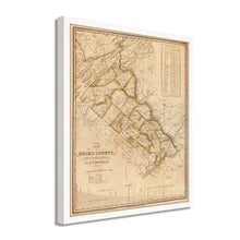 Load image into Gallery viewer, Digitally Restored and Enhanced 1831 Bucks County Pennsylvania Map - Framed Vintage Bucks County Map Print - Old Map of Pennsylvania - Restored Bucks County PA Map Wall Art Poster

