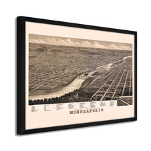 Load image into Gallery viewer, Digitally Restored and Enhanced 1879 Minneapolis Map Poster - Framed Vintage Minneapolis Minnesota Map Print - Old City of Minneapolis Wall Art - History Map of Minneapolis MN
