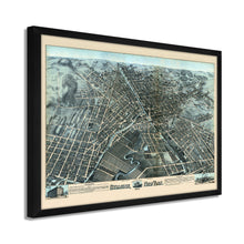 Load image into Gallery viewer, Digitally Restored and Enhanced 1874 Map of Syracuse New York - Framed Vintage Syracuse NY Map - Old Syracuse Wall Art - Bird&#39;s Eye View of Syracuse New York Map History
