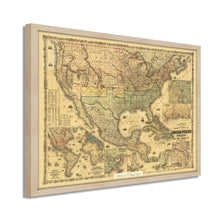 Cargar imagen en el visor de la galería, Digitally Restored and Enhanced 1862 United States Map Poster - Framed Vintage Map of United States Wall Art - Colton&#39;s Railroad &amp; Military Map of the United States Mexico West Indies
