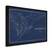 Cargar imagen en el visor de la galería, Digitally Restored and Enhanced 1935 Map of Galveston Texas - Framed Vintage Poster Map of Texas - Old Galveston County Texas Map - Restored Historic Galveston Wall Art Blueprint
