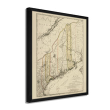 Load image into Gallery viewer, Digitally Restored and Enhanced 1798 Map of Maine Poster - Framed Vintage Maine Map Poster - Old Maine Wall Art - Restored State of Maine Map Showing Counties &amp; Civil Subdivisions
