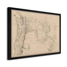 Cargar imagen en el visor de la galería, Mapa del estado de Oregón y Washington de 1859 - Mapa de Oregón vintage enmarcado - Mapa restaurado del arte de la pared del estado de Oregón y el territorio de Washington Póster 
