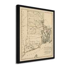 Load image into Gallery viewer, Digitally Restored and Enhanced 1797 Map of Rhode Island - Framed Vintage Rhode Island State Map - Old Rhode Island Poster - Historic RI Map - Restored Rhode Island Wall Art
