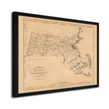 Load image into Gallery viewer, Digitally Restored and Enhanced 1796 Massachusetts State Map Print - Framed Vintage Map of Massachusetts Poster - Old Massachusetts Wall Art - Restored Map of Massachusetts State
