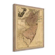 Load image into Gallery viewer, Digitally Restored and Enhanced 1777 New Jersey Map - Framed Vintage Map of New Jersey - Historic NJ Map - Old Province of New Jersey Wall Map Divided Into East &amp; West Wall Art Poster

