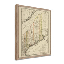 Load image into Gallery viewer, Digitally Restored and Enhanced 1798 Map of Maine Poster - Framed Vintage Maine Map Poster - Old Maine Wall Art - Restored State of Maine Map Showing Counties &amp; Civil Subdivisions
