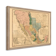 Load image into Gallery viewer, Digitally Restored and Enhanced 1846 Mexico Map Poster - Framed Vintage Mexico Wall Art - History Map of Mexico States - Old Map of Mexico Poster - Map of the United States of Mexico
