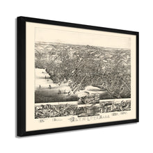 Cargar imagen en el visor de la galería, Digitally Restored and Enhanced 1882 Plymouth MA Map - Framed Vintage Plymouth Massachusetts Poster - History Map of Massachusetts
